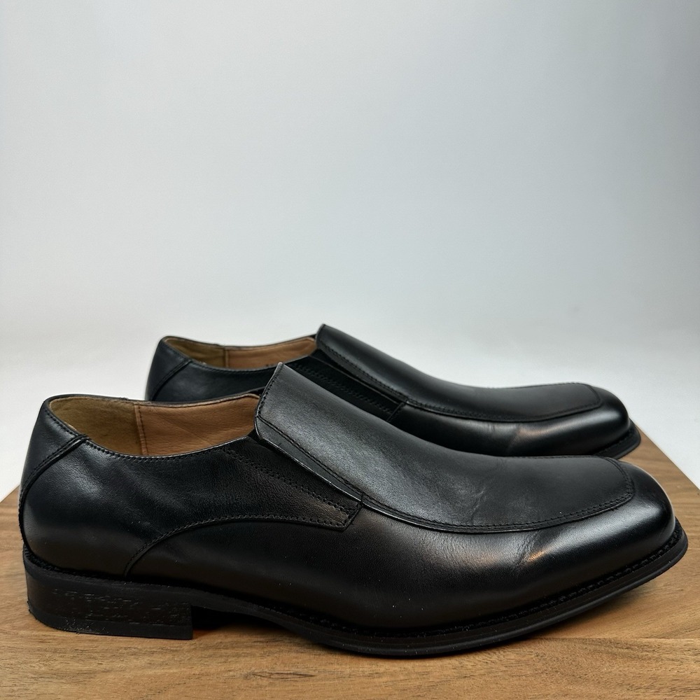 New Mens Joseph Abboud Leather Slip On 14687B Black Shoes Dress Shoes Size 10.5D